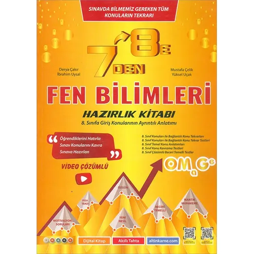 7 Den 8 E LGS Fen Bilimleri Hazırlık Kitabı (Kampanyalı) Omage Yayınları