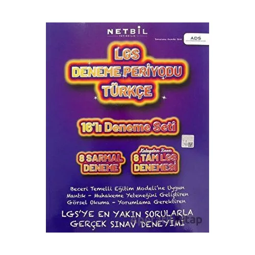 8.Sınıf LGS Türkçe Periyot 20 li Deneme (Kampanyalı) Netbil Yayıncılık