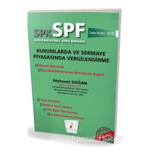 SPK - SPF Kurumlarda ve Sermaye Piyasasında Vergilendirme Konu Anlatımlı Soru Bankası