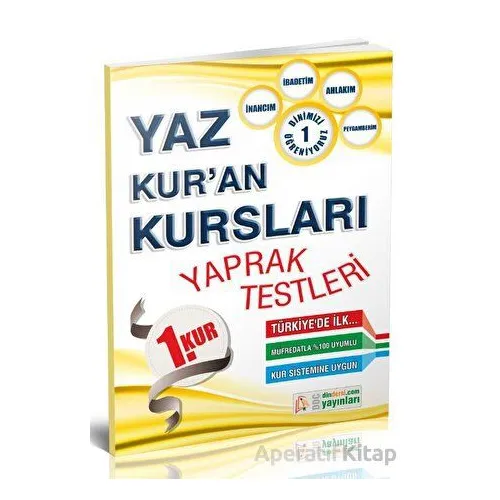 Yaz Kuran Kursları Yaprak Test 1. Kur - DDY Yayınları