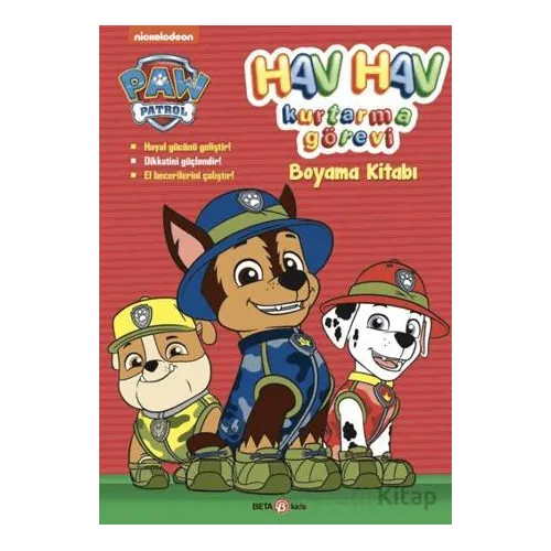 Paw Patrol Hav Hav Kurtarma Görevi Boyama Kitabı - Spin Master Paw - Beta Kids