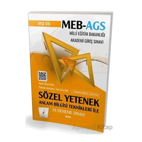 MEB - AGS Hazırlık Anlam Bilgisi Teknikleri ile Sözel Yetenek 20 Deneme Sınavı