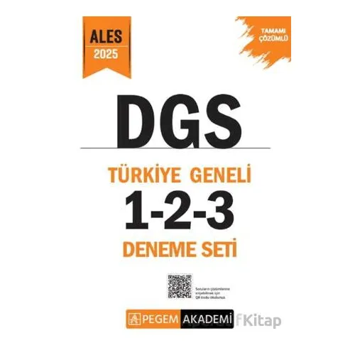 2025 DGS Tamamı Çözümlü Türkiye Geneli 1-2-3 (3lü Deneme Seti) - Kolektif - Pegem Akademi Yayıncılık