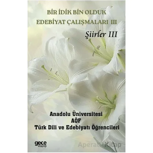Bir İdik Bin Olduk Edebiyat Çalışmaları III - Şiirler III - Kolektif - Gece Kitaplığı