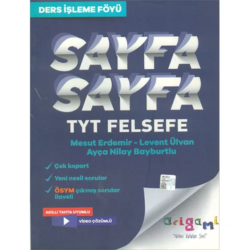 TYT Felsefe Sayfa Sayfa Ders İşleme Föyü Tammat Yayıncılık