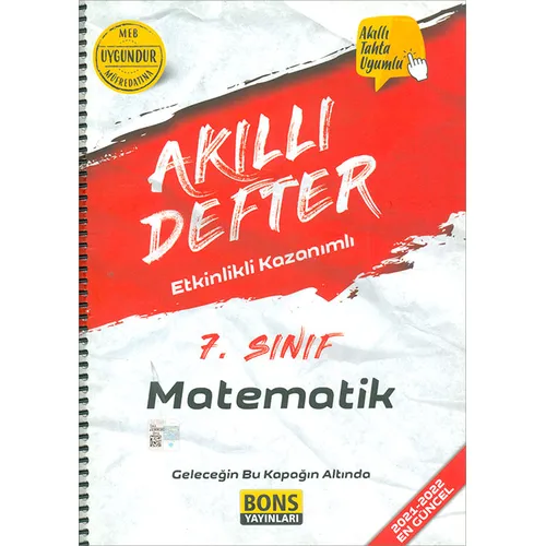 7.Sınıf Matematik Akıllı Defter (Kampanyalı) Bons Yayınları
