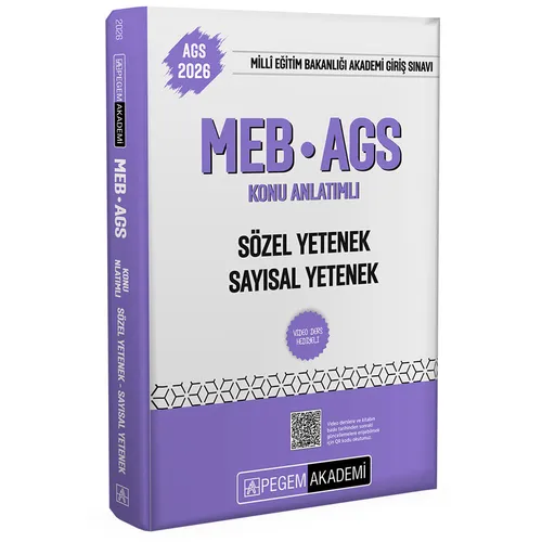 Pegem 2026 MEB-AGS Konu Anlatımlı Sözel Yetenek Sayısal Yetenek