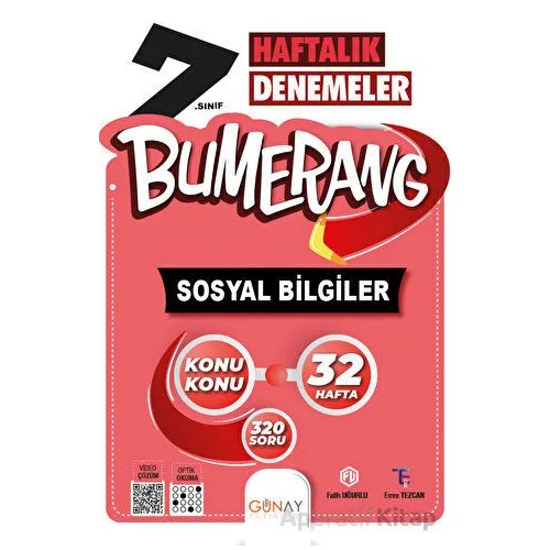 7. Sınıf Bumerang 32 Haftalık Sosyal Bilgiler Denemeleri (Kampanyalı) Günay Yayınları
