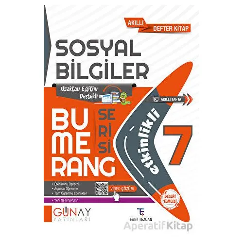7.Sınıf Bumerang Serisi Etkinlikli Sosyal Bilgiler (Kampanyalı) Günay Yayınları