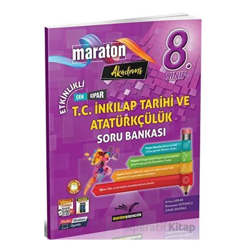 8.Sınıf Etkinlikli T.C. İnkılap ve Atatürkçülük Soru Bankası (Kampanyalı) Maraton Yayınları