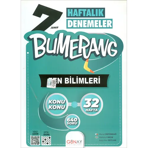 7.Sınıf Bumerang Haftalık Fen Bilimleri Denemeleri (Kampanyalı) Günay Yayınları