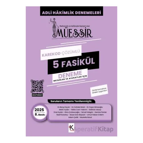 Müessir Adli Hakimlik Denemeleri - 2025 Karekod Çözümlü 5 Deneme - Kolektif - Kuram Kitap