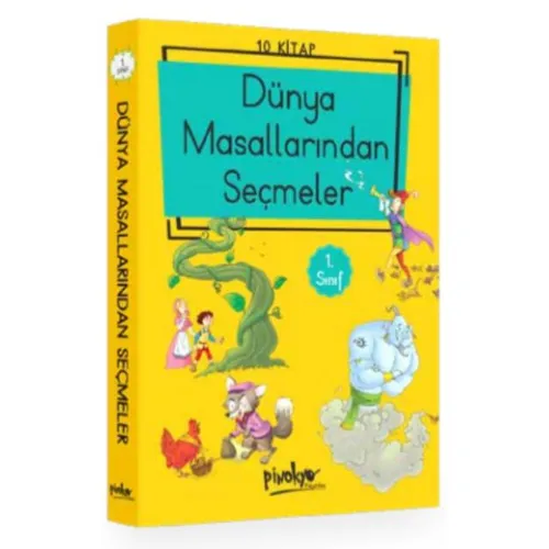 Pinokyo 1.Sınıf Dünya Masallarından Seçmeler 10 Kitaplık Set Düz Yazılı