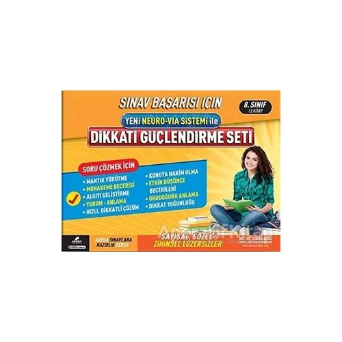 Sınav Başarısı İçin Yeni Neuro-Via Sistemi İle Dikkati Güçlendirme Seti 8. Sınıf (3 Kitap Takım)