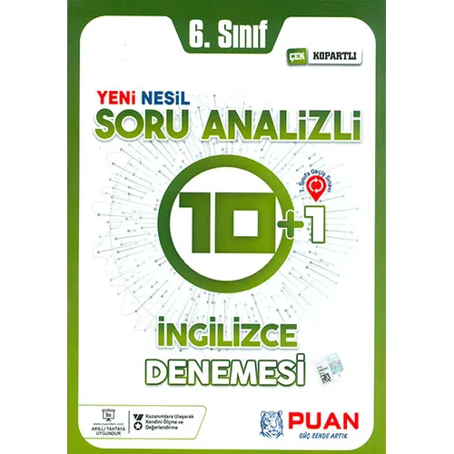 6.Sınıf İngilizce Soru Analizli 10+1 Deneme Puan Yayınları