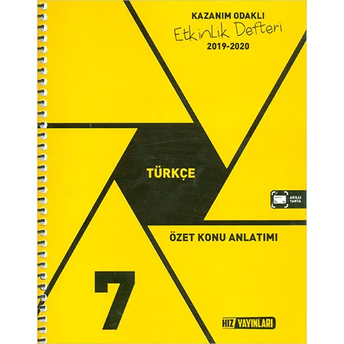7.Sınıf Türkçe Etkinlik Defteri Hız Yayınları