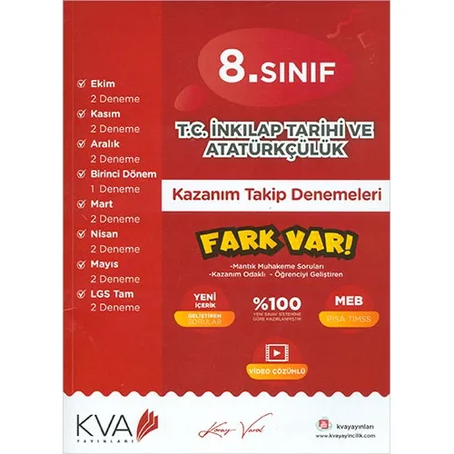 Koray Varol 8. Sınıf T.C. İnkılap Tarihi ve Atatürkçülük Kazanım Takip Denemeleri