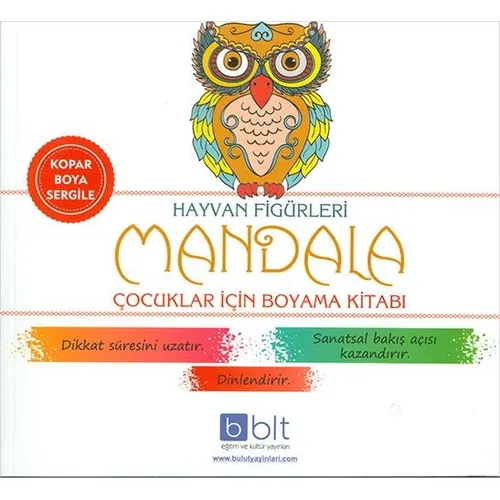 Hayvan Figürleri Mandala Çocuklar İçin Boyama Kitabı