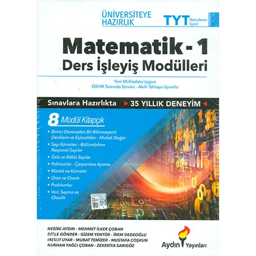 TYT Matematik-1 Ders İşleyiş Modülleri Aydın Yayınları