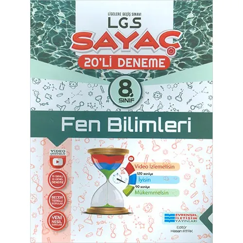 Evrensel 8.Sınıf LGS Fen Bilimleri Sayaç 20li Deneme