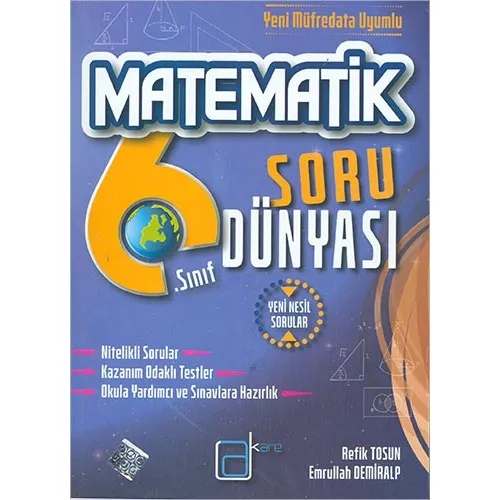 6.Sınıf Matematik Yeni Nesil Soru Dünyası A Kare Yayınları