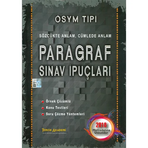 ÖSYM Tipi Paragraf Sınav İpuçları Tercih Akademi Yayınları