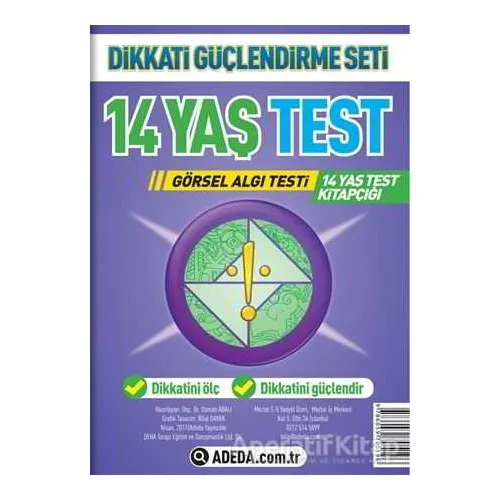 Dikkati Güçlendirme Seti 14 Yaş Test - Osman Abalı - Adeda Yayınları