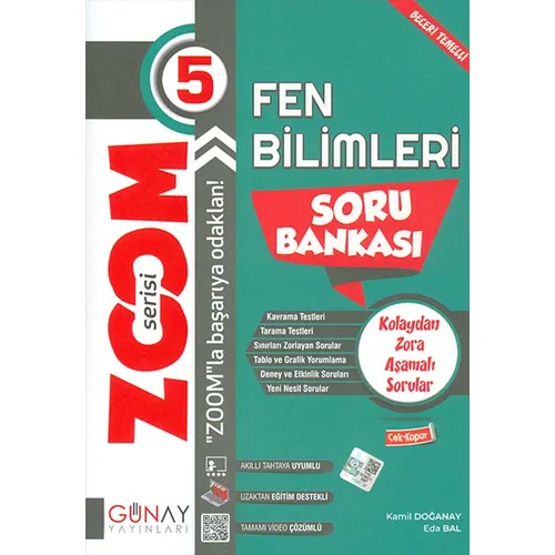 5.Sınıf Fen Bilimleri Zoom Soru Bankası Günay Yayınları