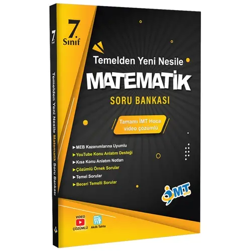 İMT Hoca 7. Sınıf Matematik Temelden Yeni Nesile Soru Bankası Video Çözümlü