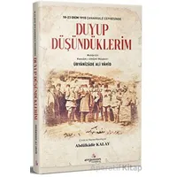 18-23 Ekim 1915 Çanakkale Cephesinde Duyup Düşündüklerim - Üryanizade Ali Vahid - Erguvan Yayınevi