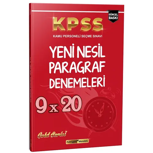 Kariyer Meslek 2021 KPSS Paragraf 9x20 Deneme Çözümlü Gold Serisi