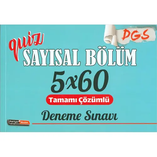 Kariyer Meslek 2021 DGS Quiz Sayısal Bölüm Çözümlü 5x60 Deneme Sınavı