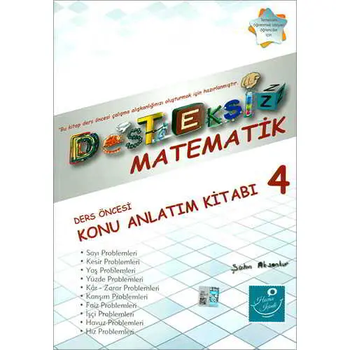 Kartezyen Desteksiz Matematik 4 Ders Öncesi Konu Anlatım Kitabı