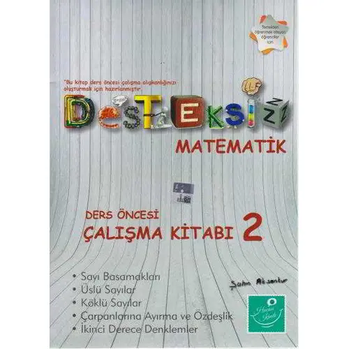 Kartezyen Desteksiz Matematik Ders Öncesi Çalışma Kitabı 2