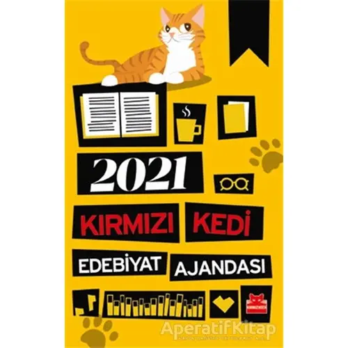 Kedili Ajanda 2021 - Edebiyat Ajandası - Kırmızı Kedi Yayınevi