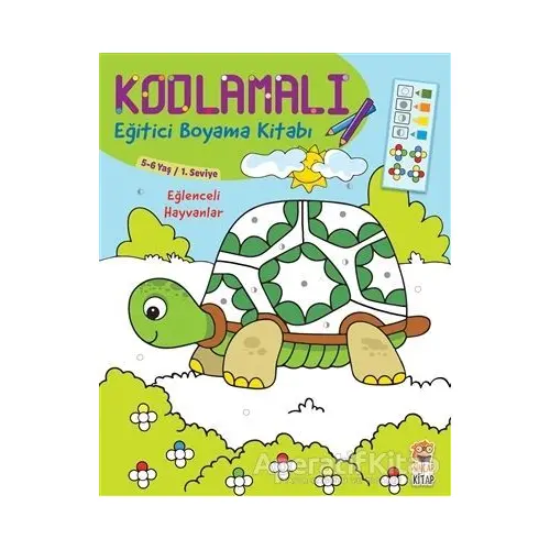 Kodlamalı Eğitici Boyama Kitabı - Eğlenceli Hayvanlar (5-6 Yaş 1. Seviye) - Kolektif - Sincap Kitap