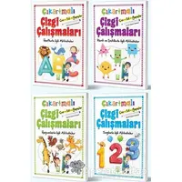 Çiz-Sil-Yapıştır Çıkartmalı Çizgi Çalışmaları Seti (4 Kitap Takım)