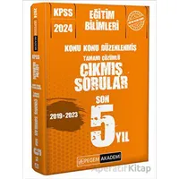 2024 KPSS Eğitim Bilimleri Konu Konu Düzenlenmiş Tamamı Çözümlü Çıkmış Sorular Son 5 Sınav