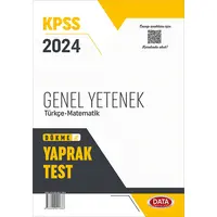 2024 KPSS Genel Yetenek Yaprak Test Data Yayınları