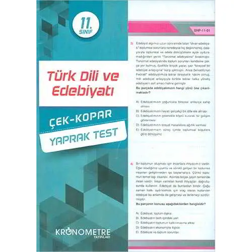 Kronometre 11.Sınıf Türk Dili ve Edebiyatı Yaprak Test