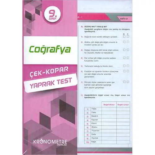 Kronometre 9.Sınıf Coğrafya Yaprak Test