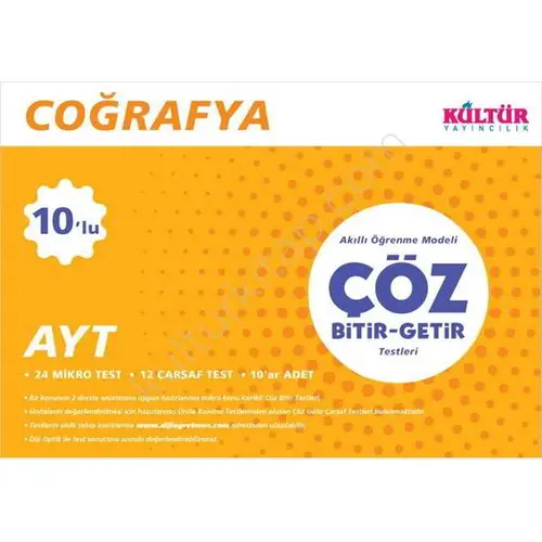 Kültür AYT Coğrafya 10lu Bitir Getir Testleri