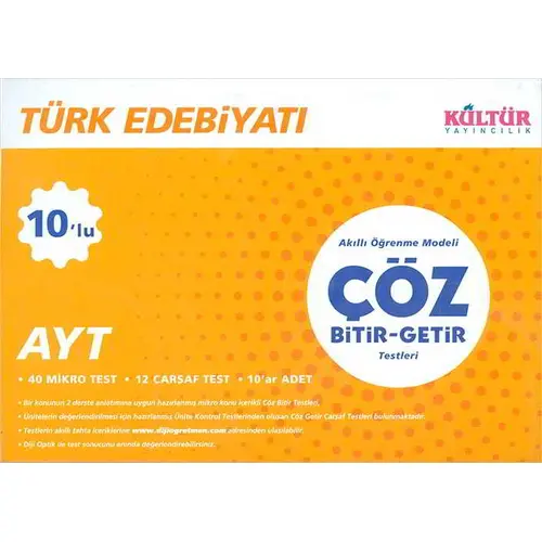 Kültür AYT Türk Edebiyatı 10lu Bitir Getir Testleri