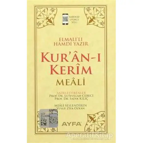 Kuran-ı Kerim Meali Cep Boy - Elmalılı Muhammed Hamdi Yazır - Ayfa Basın Yayın