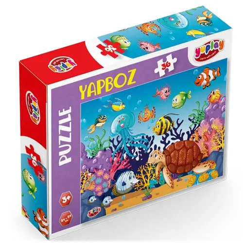 Kutulu Yapboz Deniz Canlıları 36 Parça Puzzle - Yumurcak Yayınları