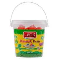 Lets Kinetik Kum 250 gr. Yeşil Plastik Kutu