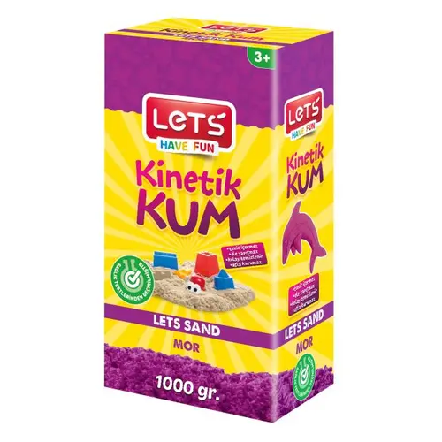 Lets Kinetik Kum 1000 gr. Mor Karton Kutu