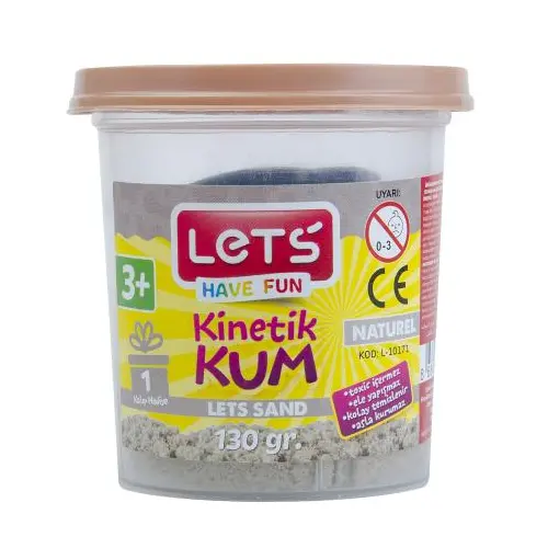 Lets Kinetik Kum 130 gr. Naturel Plastik Kutu