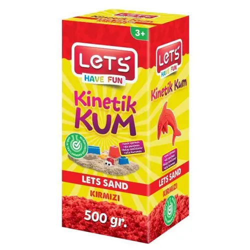 Lets Kinetik Kum 500 gr. Kırmızı Karton Kutu