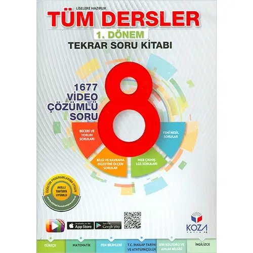 LGS 1.Dönem Tüm Dersler Tekrar Soru Bankası Koza Yayınları